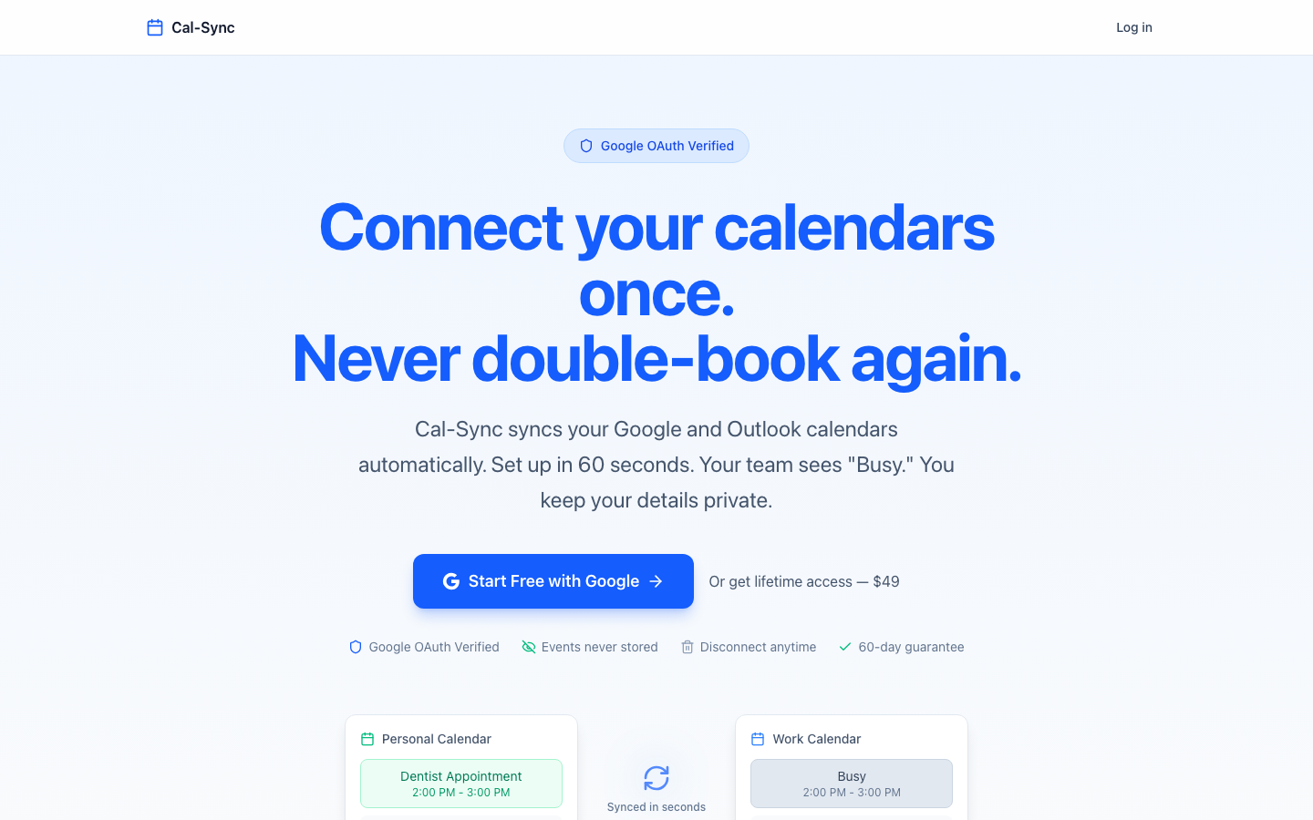 TryCalSync interface